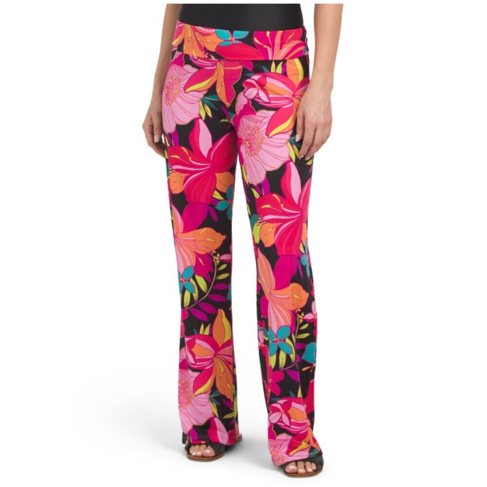 NWT Trina Turk Solar Floral Cover Up Beach Pants Small S